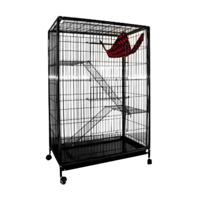 Gambar Paws N Tail Kandang Kucing Dengan Hammock 94x58x142 cm - Hitam