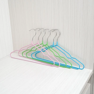 Gambar Stora Set 6 Pcs Hanger Anak Kawat Besi - Pink/biru/hijau