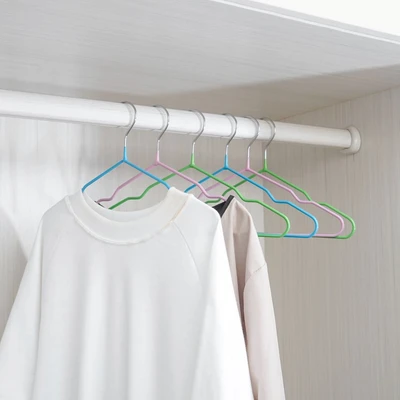 Gambar Stora Set 6 Pcs Hanger Anak Kawat Besi - Pink/biru/hijau