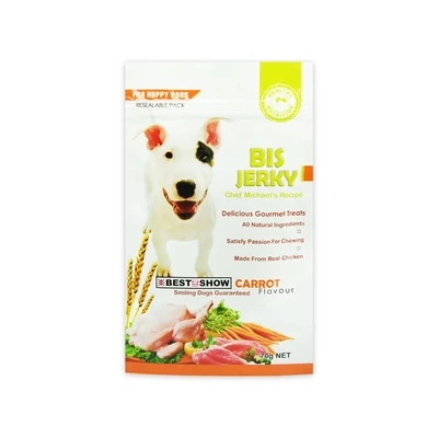 Gambar Best In Show Camilan Anjing Bis Jerky Carrot 70 gr