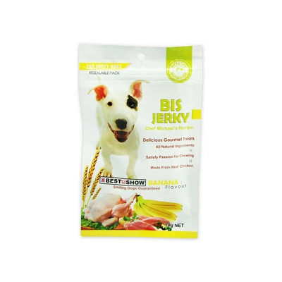 Gambar Best In Show Camilan Anjing Bis Jerky Banana 70 gr