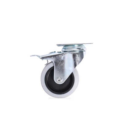Gambar Krisbow Roda Troli Dengan Rem 75mm - Abu Abu