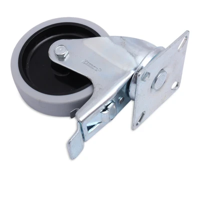 Gambar Krisbow Roda Troli Dengan Rem 100mm - Abu Abu
