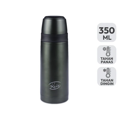 Gambar Kris Botol Vacuum Flask Stainless Steel 350 ml - Hitam