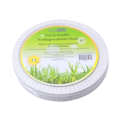 Gambar Kris Piring Makan Biodegradable 15x15 cm Set 25 pcs - Putih