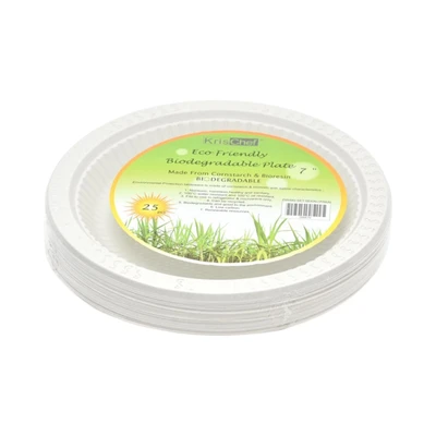 Gambar Kris Set Piring Biodegradable 18x18 cm Set 25 pcs - Putih