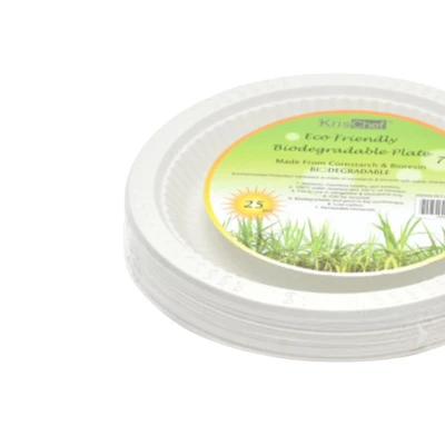 Gambar Kris Set Piring Biodegradable 18x18 cm Set 25 pcs - Putih