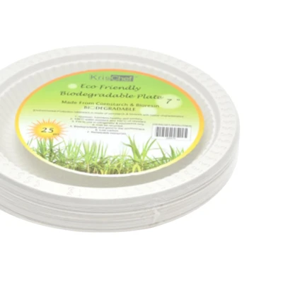 Gambar Kris Set Piring Biodegradable 18x18 cm Set 25 pcs - Putih