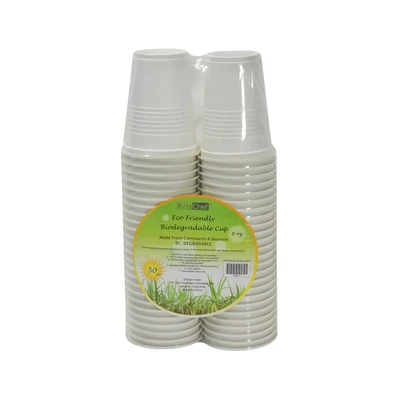 Gambar Kris Gelas Biodegradable 236 ml Set 50 Pcs - Putih
