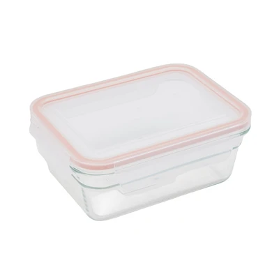 Gambar Glasslock Wadah Makanan Ring Taper Rectangle 970 ml Transparan Random
