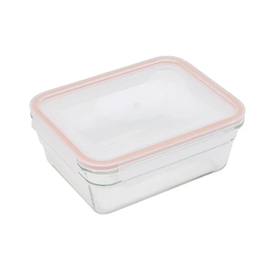 Gambar Glasslock Wadah Makanan Tempered Glass Ring Taper Rectangle 1.73 Liter Transparan Random
