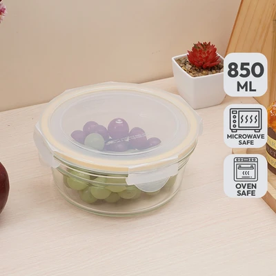 Gambar Glasslock Wadah Makanan Ring Taper Round 850 ml Transparan Random