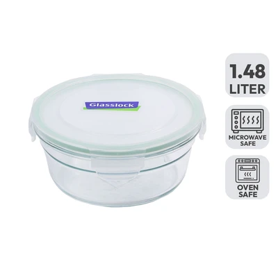 Gambar Glasslock Wadah Makanan Ring Taper Round 1.48 Liter Transparan Random