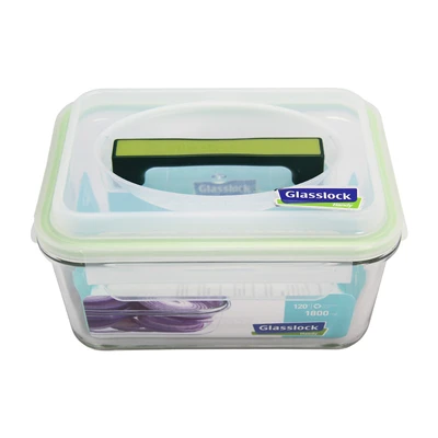 Gambar Glasslock Handy Wadah Makanan Rectangle 1.8 Liter Transparan Random