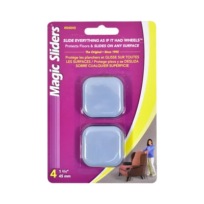 Gambar Magic Sliders 4.5 cm Alas Kaki Furnitur Persegi Set 4 pcs - Abu-Abu