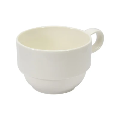 Gambar Delicia Simple Plus Cangkir Keramik Dengan Saucer Stackable 200 ml - Putih