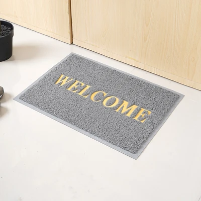 Gambar Krisbow Keset Pintu PVC Welcome 50x70 cm - Abu-abu