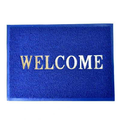 Gambar Krisbow Keset Pintu PVC Welcome 50x70 cm - Biru