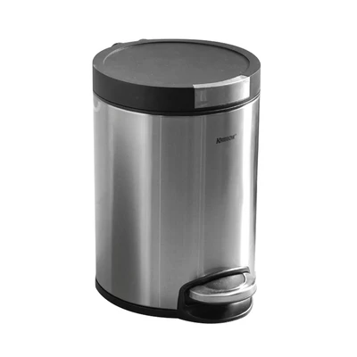 Gambar Krisbow Tempat Sampah Pedal Stainless Steel 7 Liter - Hitam/silver