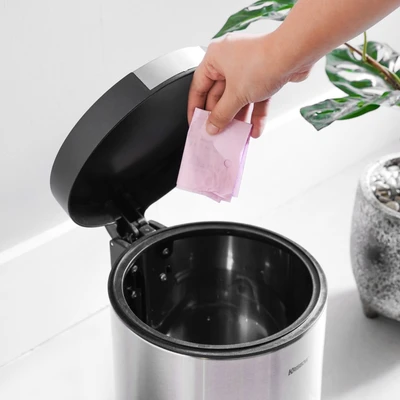 Gambar Krisbow Tempat Sampah Pedal Stainless Steel 7 Liter - Hitam/silver