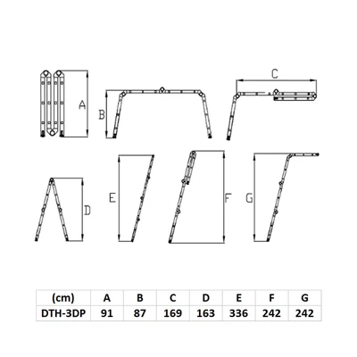 Gambar Fixsteps 3.4 Mtr Tangga Lipat Aluminium Multifungsi 4X3 Step