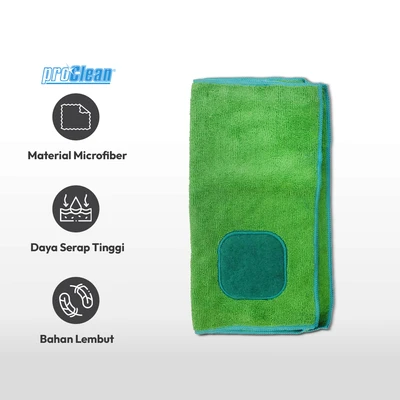 Gambar Proclean 2 Pcs Kain Lap Microfiber Cuci Piring - Hijau