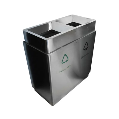 Gambar Krisbow Tempat Sampah Stainless Steel 2 Kompartemen Recycle