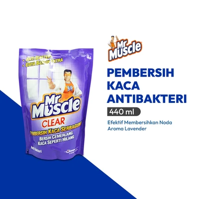 Gambar Mr. Muscle Clear Lavender Refill Pembersih Kaca Serbaguna Anti bakteri 440 ml