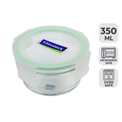 Gambar Glasslock Wadah Makanan Oven Smart Round 350 ml Transparan Random