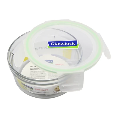 Gambar Glasslock Wadah Makanan Oven Smart Round 900 ml Transparan Random