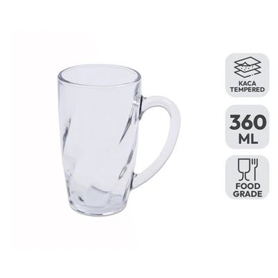 Gambar Glasslock Mug Kaca 360 ml Transparan
