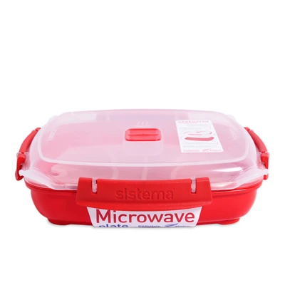 Gambar Sistema Wadah Makanan Plate Microwave 880 ml - Merah