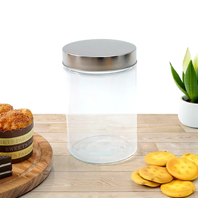 Gambar Picas Stoples Kaca Dengan Tutup 900 ml Transparan - Silver