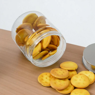Gambar Picas Stoples Kaca Dengan Tutup 650 ml Transparan - Silver