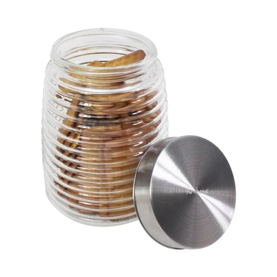 Gambar Picas Stoples Kaca Dengan Tutup Bee 1.1 Liter Transparan - Silver