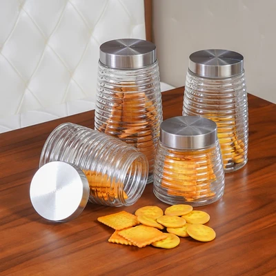 Gambar Picas Stoples Kaca Dengan Tutup 720 ml Transparan - Silver