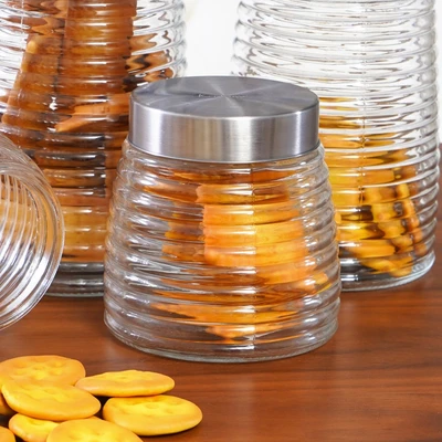 Gambar Picas Stoples Kaca Dengan Tutup 720 ml Transparan - Silver