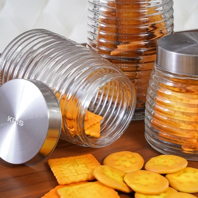 Gambar Picas Stoples Kaca Dengan Tutup 720 ml Transparan - Silver