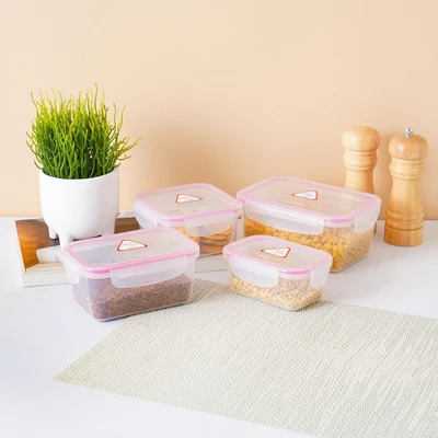 Gambar Delicia Wadah Makanan Rectangular 1 Liter - Pink