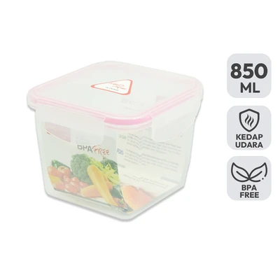 Gambar Delicia Wadah Makanan Square 850 ml - Pink