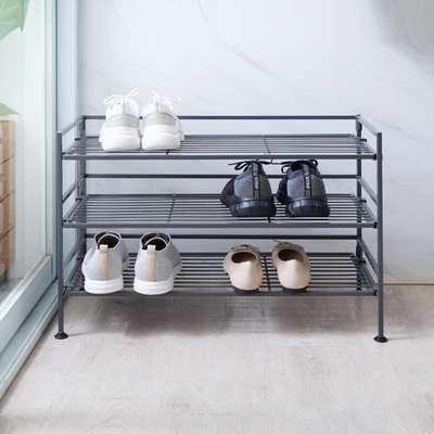 Gambar Masterspace Rak Sepatu 3 Tingkat - Abu-Abu