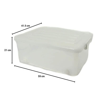 Gambar Stora Kotak Penyimpanan Dengan Tutup & Roda 59x41.5x21 cm