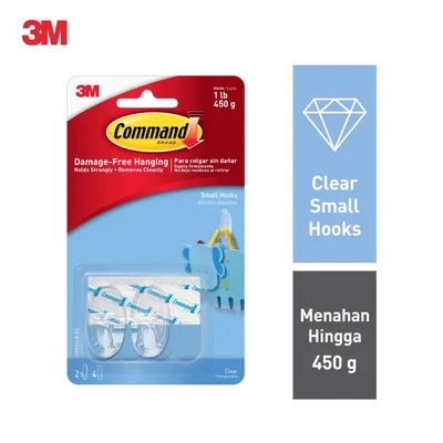 Gambar 3M Command Gantungan Clear Small Hooks 17092Clr