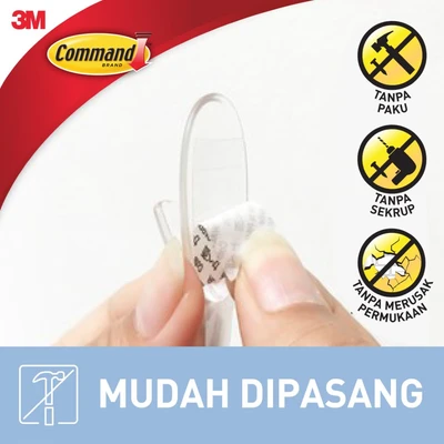 Gambar 3M Command Gantungan Clear Small Hooks 17092Clr