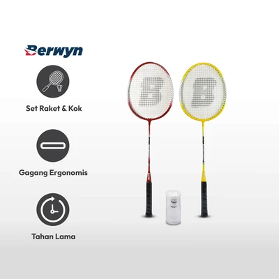 Gambar Berwyn Set 2 Pcs Raket Dan Kok - Mix