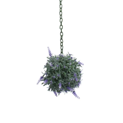 Gambar Arthome Rumput Artifisial Gantung Ball Lavender 16x16x16 cm - Ungu/Hijau