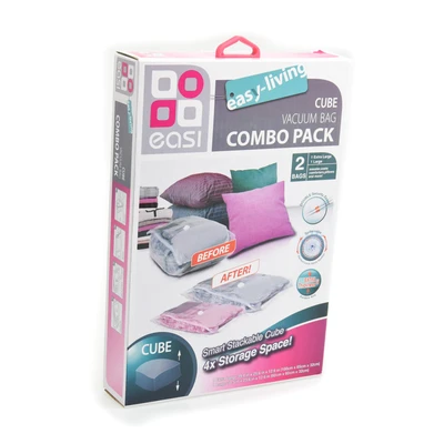 Gambar Stora Kantong Vakum Pakaian Cube Set 2 Pcs Transparan