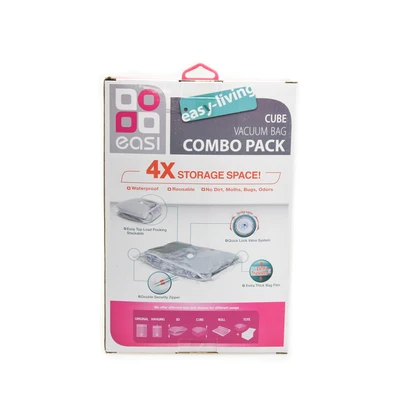 Gambar Stora Kantong Vakum Pakaian Cube Set 2 Pcs Transparan