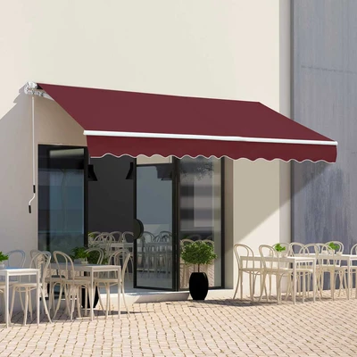 Gambar Soleil Atap Kanopi Tarik 495x300 cm - Merah Tua