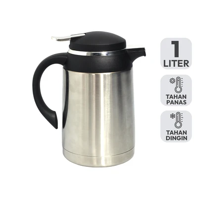 Gambar Kris Teko Vacuum Flask Stainless Steel 1 Liter - Hitam